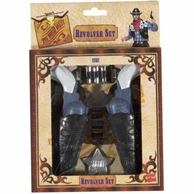 Carnavalskleding cowboy verkleedset revolvers holster volwassenen arn
