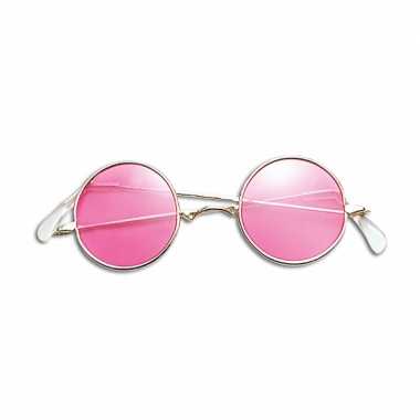 Carnavalskleding hippie verkleed bril roze arnhem
