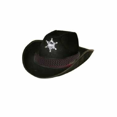 Carnavalskleding hoed sheriff zwart volwassenen arnhem