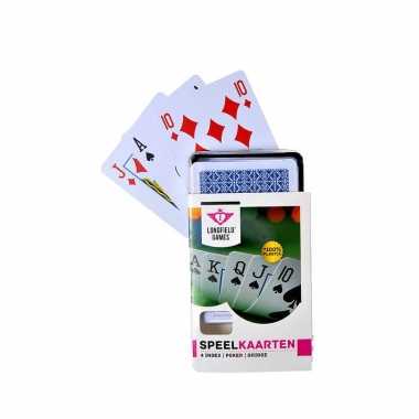 Carnavalskleding x speelkaarten plastic poker/bridge/kaartspel box arnhem