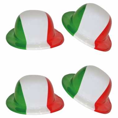 Carnavalskleding x stuks plastic bolhoed italiaanse vlag kleuren arnhem