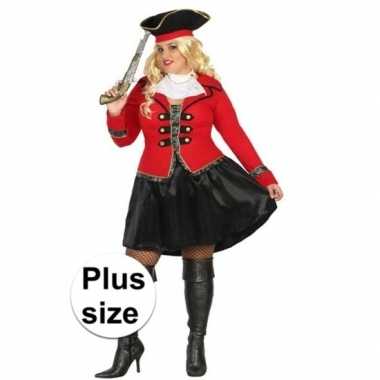 Grote maat kapitein piraat grace verkleed carnavalskleding/carnavals
