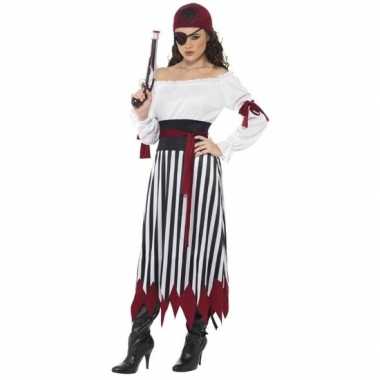 Zwart/wit/rood piraten verkleed carnavalskleding dames arnhem