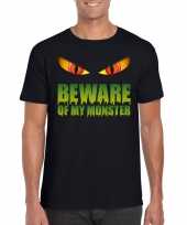 Carnavalskleding beware of my monster halloween t-shirt zwart heren arnhem