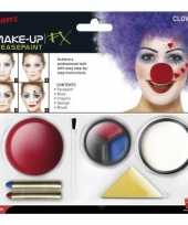 Carnavalskleding clown schmink set inclusief clownsneus arnhem