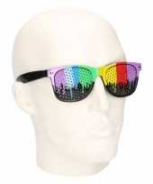 Carnavalskleding clubmaster zonnebril regenboog kleuren arnhem