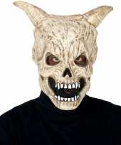 Carnavalskleding duivel schedel hoorns horror masker latex arnhem