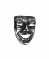 Carnavalskleding gezichtsmasker zilver zwart arnhem