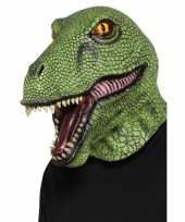 Carnavalskleding groen dinosaurus masker volwassenen arnhem