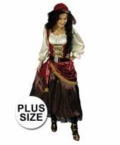 Carnavalskleding grote maat piraten jurk bandana arnhem