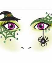 Carnavalskleding halloween gezicht stickers heks vel arnhem