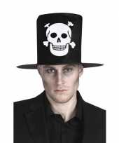 Carnavalskleding halloween hoge hoed zwart skelet arnhem