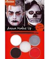 Carnavalskleding halloween schminkset rood zwart grijs wit arnhem