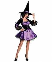 Carnavalskleding halloween sexy heksen jurk paars zwart arnhem