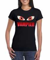 Carnavalskleding halloween vampier ogen t-shirt zwart dames arnhem