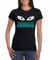 Carnavalskleding halloween zombie ogen t-shirt zwart dames arnhem