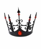 Carnavalskleding halloween zwart kroontje rode stenen dames arnhem