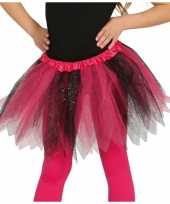 Carnavalskleding heksen verkleed petticoat tutu roze zwart glitters meisjes arnhem