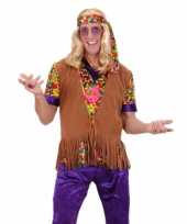 Carnavalskleding hippie vest franjes hoofdband heren arnhem