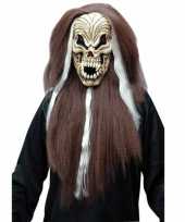 Carnavalskleding horror masker schedel lang haar arnhem