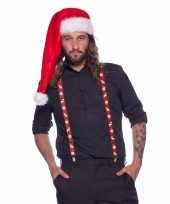 Carnavalskleding kerst bretels rood wit volwassenen arnhem