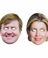 Carnavalskleding koning willem alexander koningin maxima masker volwassenen arnhem