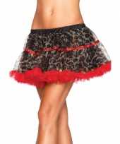 Carnavalskleding leg avenue luxe petticoat luipaard rood arnhem