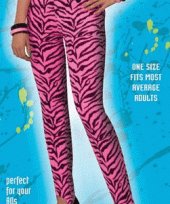 Carnavalskleding legging neon roze zebra print arnhem