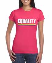 Carnavalskleding lgbt-shirt roze equality dames arnhem