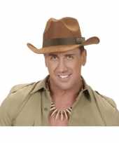 Carnavalskleding luxe cowboy hoed bruin arnhem