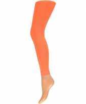 Carnavalskleding neon oranje legging denier dames arnhem