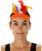 Carnavalskleding oranje indianentooi verkleed hoofdband dames arnhem