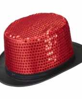 Carnavalskleding rode hoge hoed pailletten arnhem