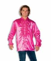 Carnavalskleding rouche overhemd heren roze arnhem