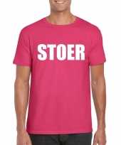 Carnavalskleding stoer tekst t-shirt roze heren arnhem