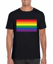 Carnavalskleding t-shirt regenboog vlag zwart heren arnhem