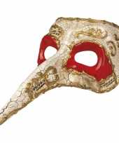 Carnavalskleding wit venetiaans snavel masker heren arnhem