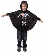 Carnavalskleding zwarte skelet verkleed cape kinderen arnhem