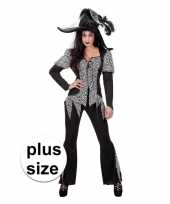 Halloween grote maat zwart wit heksen carnavalskleding dames arnhem